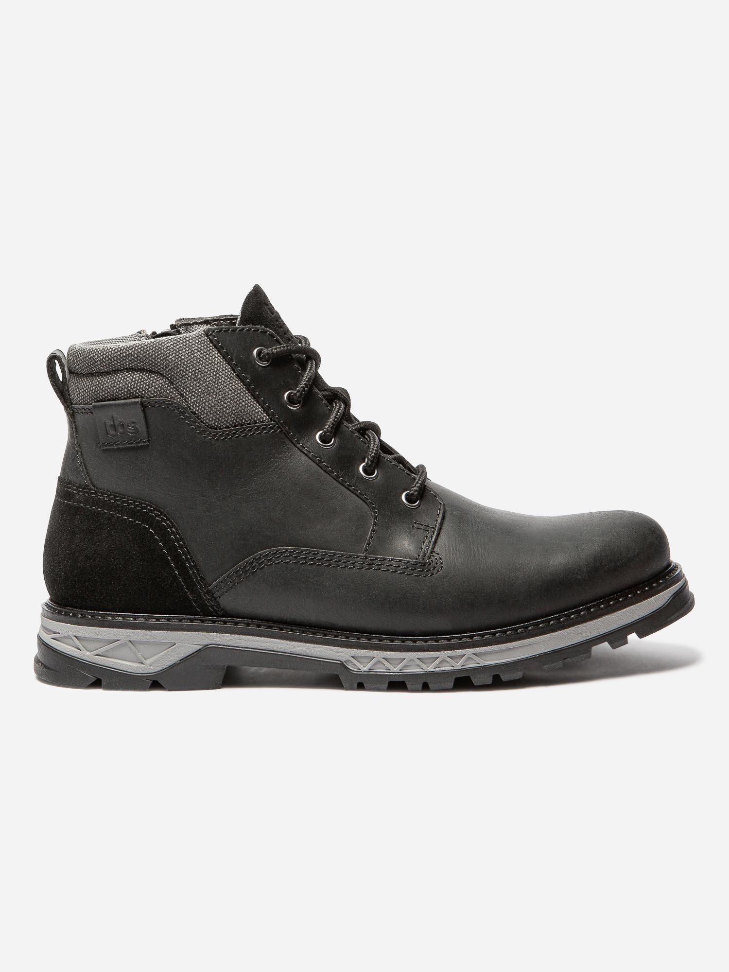 Boots Homme Confort Semelle Crantée Cuir Noir