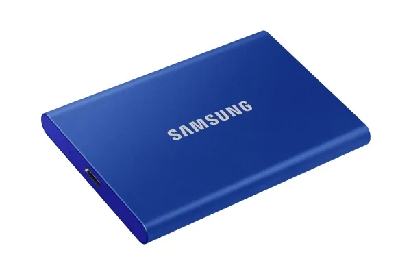 Samsung T7 MU-PC2T0H - SSD - krypteret - 2 TB - ekstern (bærbar) - USB 3.2 Gen 2 (USB-C stikforbindelse) - 256-bit AES - indigoblå
