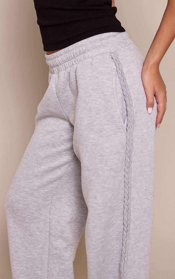 Gris Cendré Jogging Petite À Jambes Larges Avec Détail Latéral