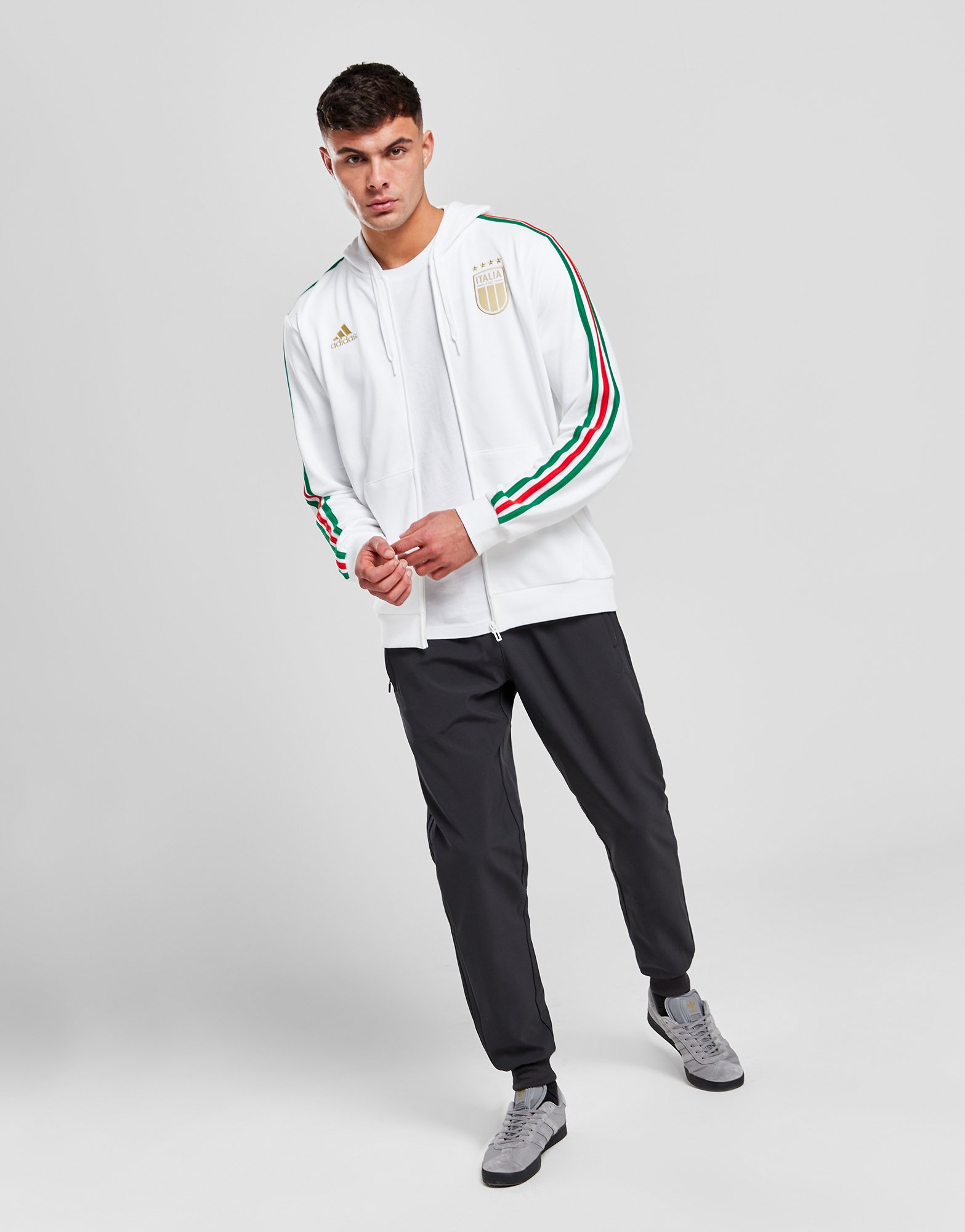 adidas Sweat à Capuche Zippé Italie DNA Homme