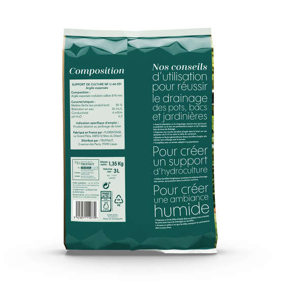 Billes d'argile calibre 8/16 mm - sac de 3 litres