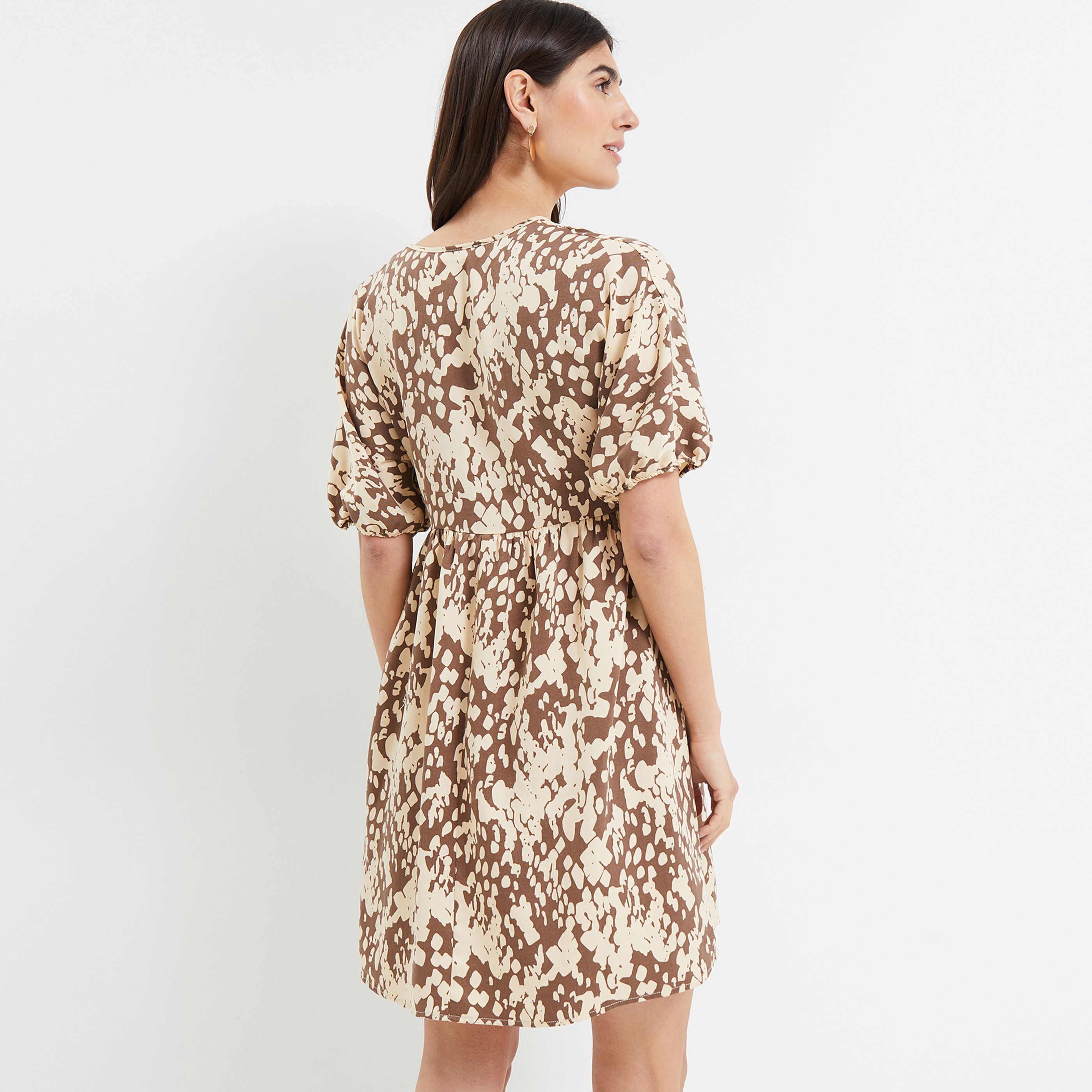 Robe imprimée femme - MARRON
