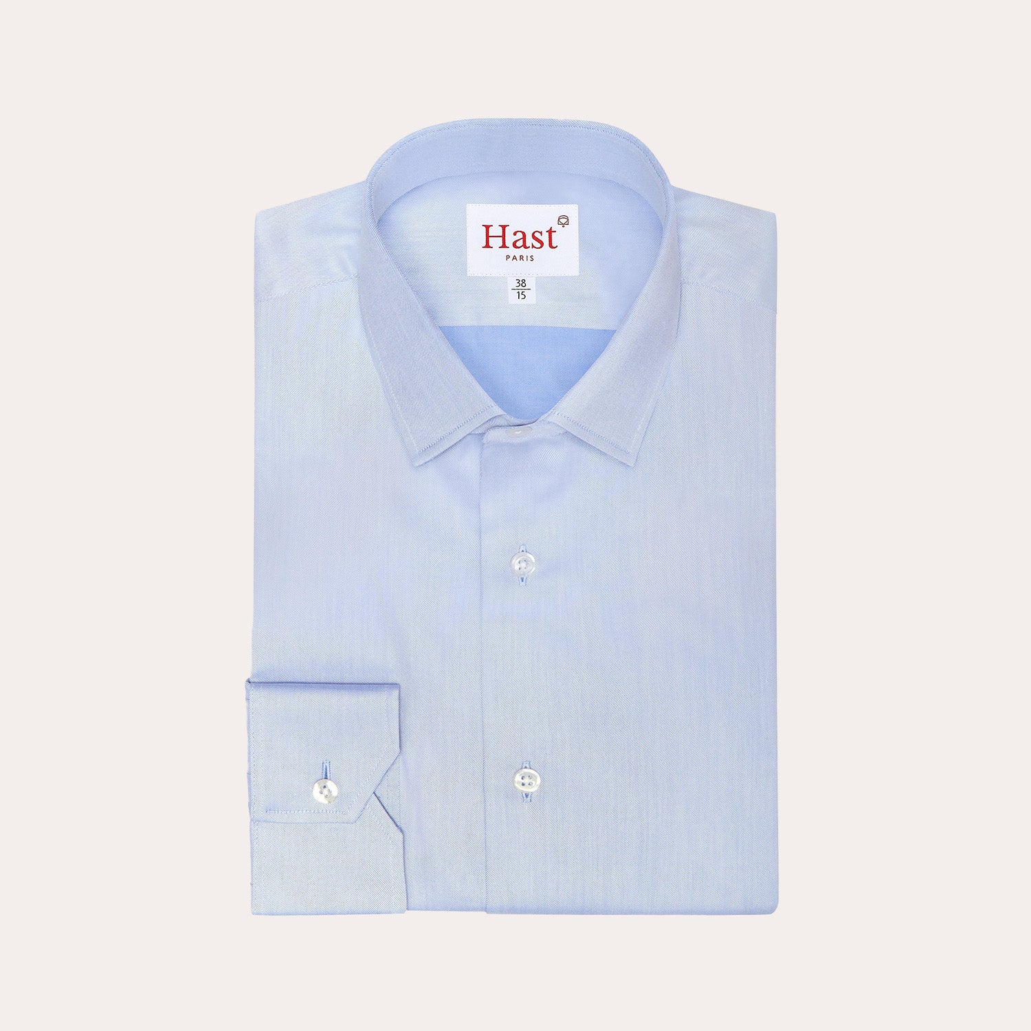 Fitted shirt in blue double-twisted twill