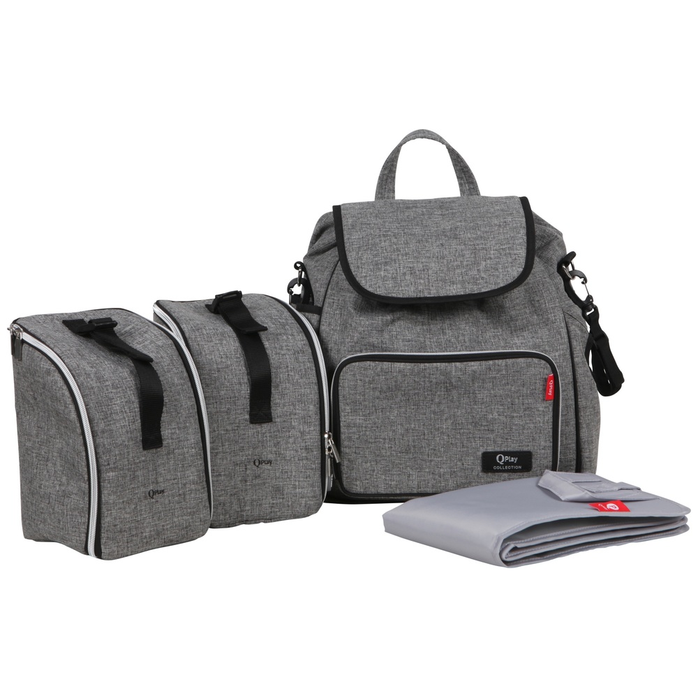 Play Wickeltasche Rucksack Grau