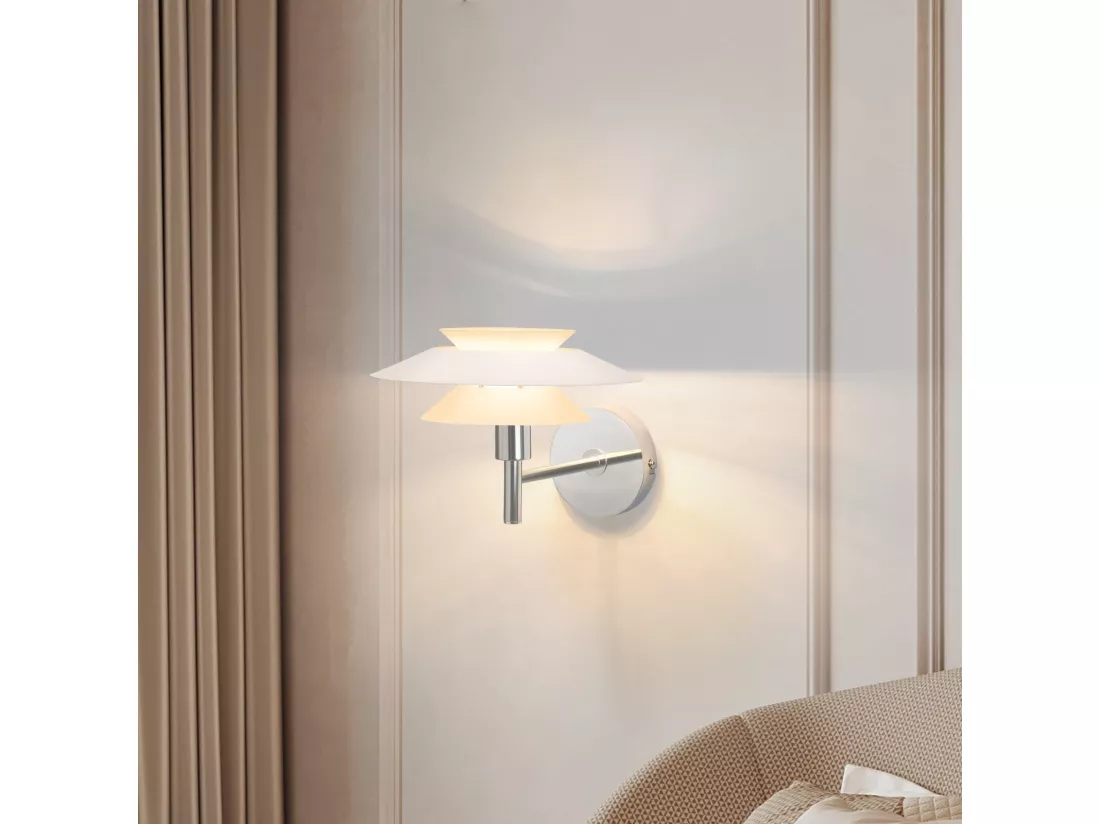 NETTLIFE Applique murale intérieur pour chambre à coucher - Design en métal blanc, créative lampe de couloir G9 Sans ampoule (Max. 25W).