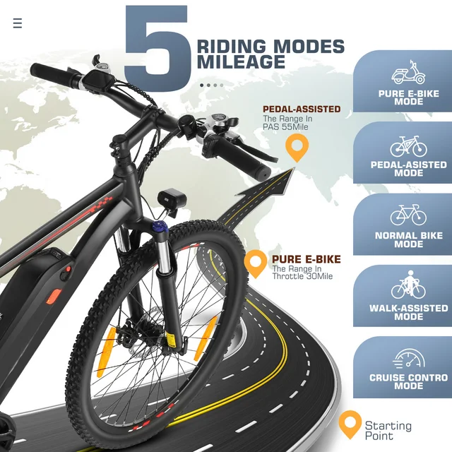 Funcid Electric Bike, Electric Bike for Adults 27.5