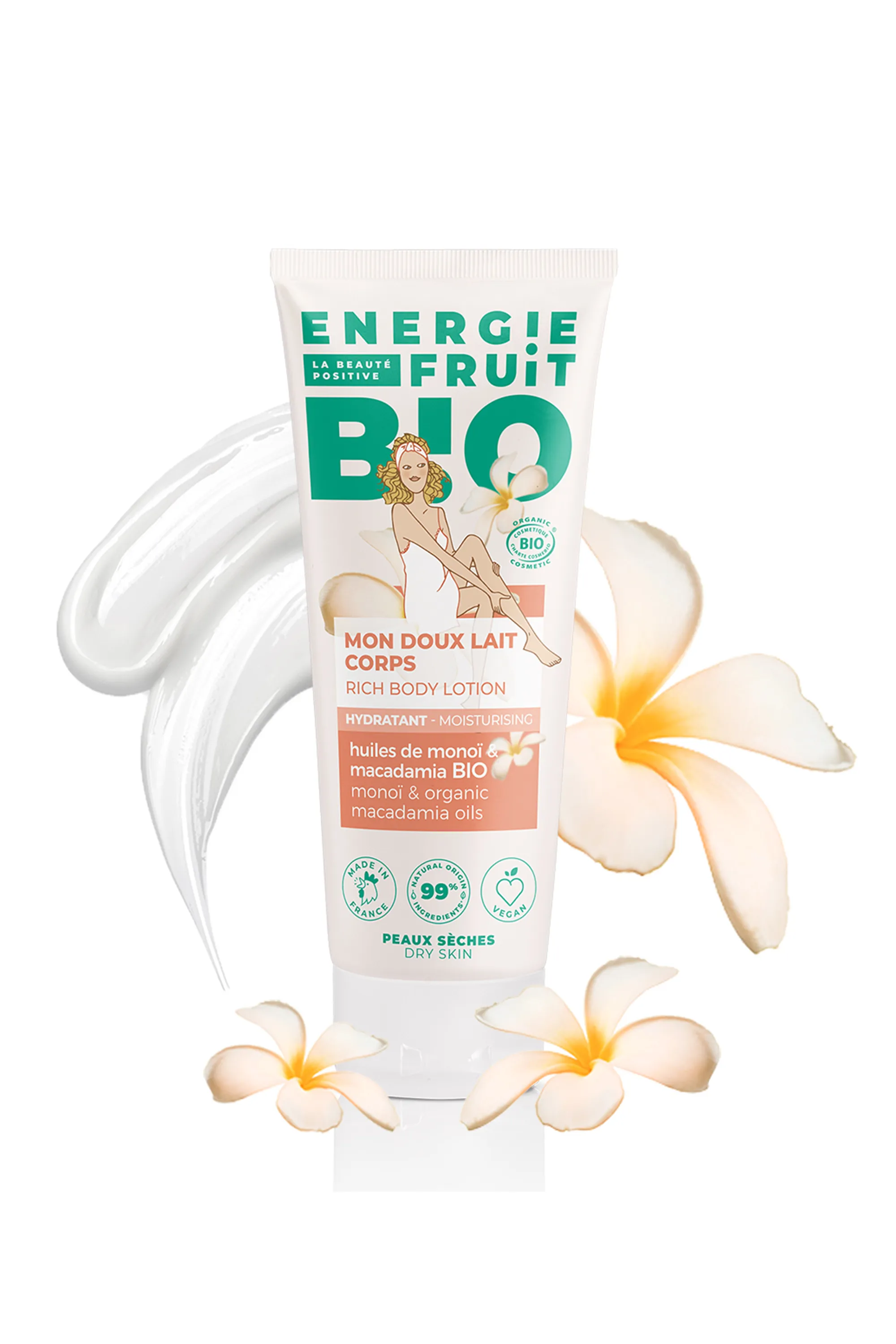 Energie Fruit Lait corps au monoï bio-200 ml