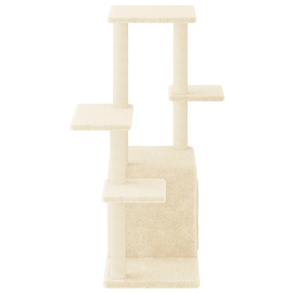 Arranhador para gatos vidaXL com postes de sisal, cor creme, 97,5 cm