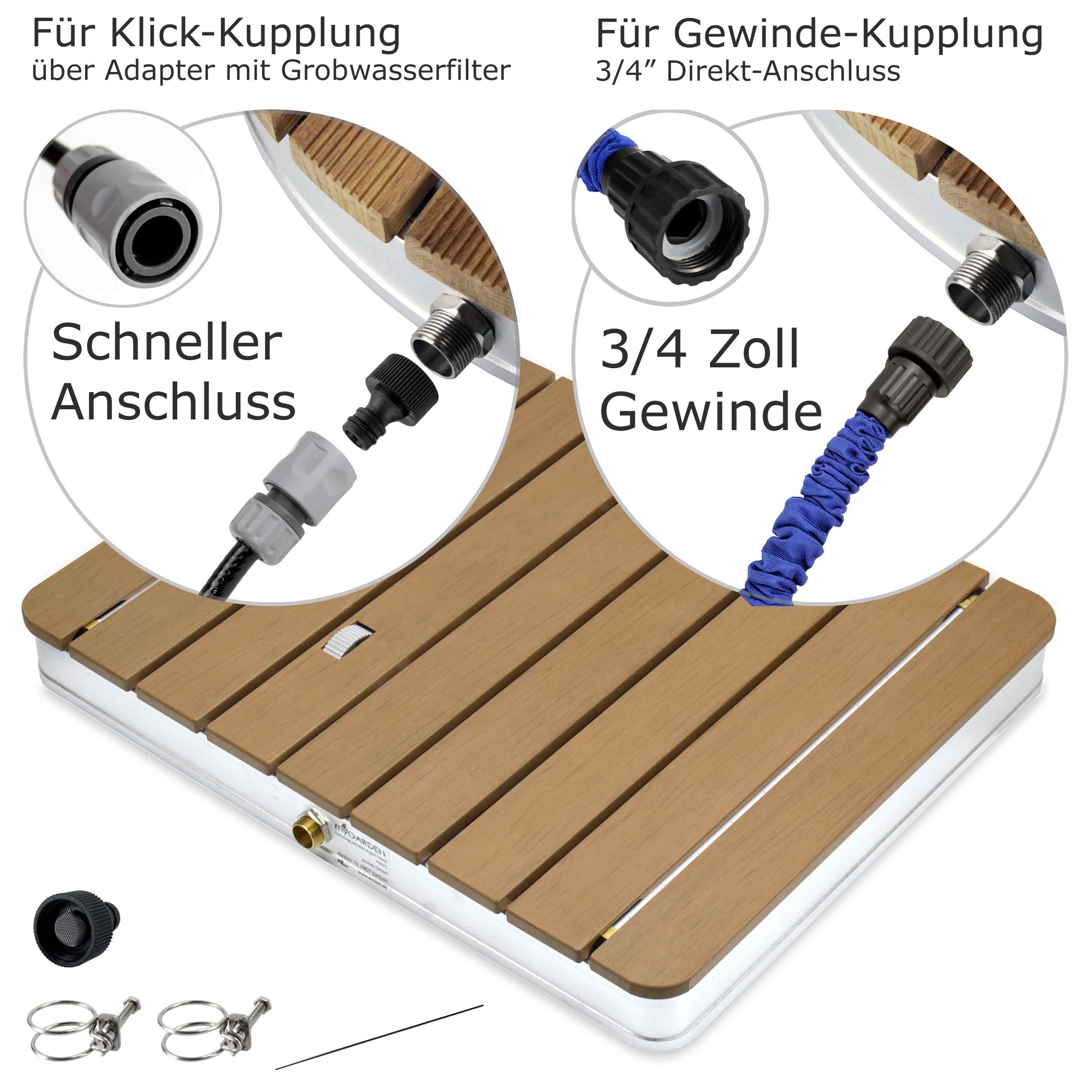 Gartendusche Aussendusche aus WPC eckig