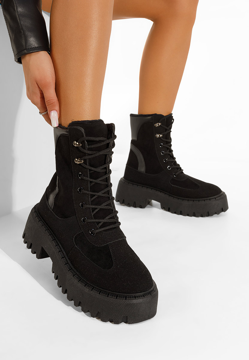 Bottines à lacets femme noirs Ermitas