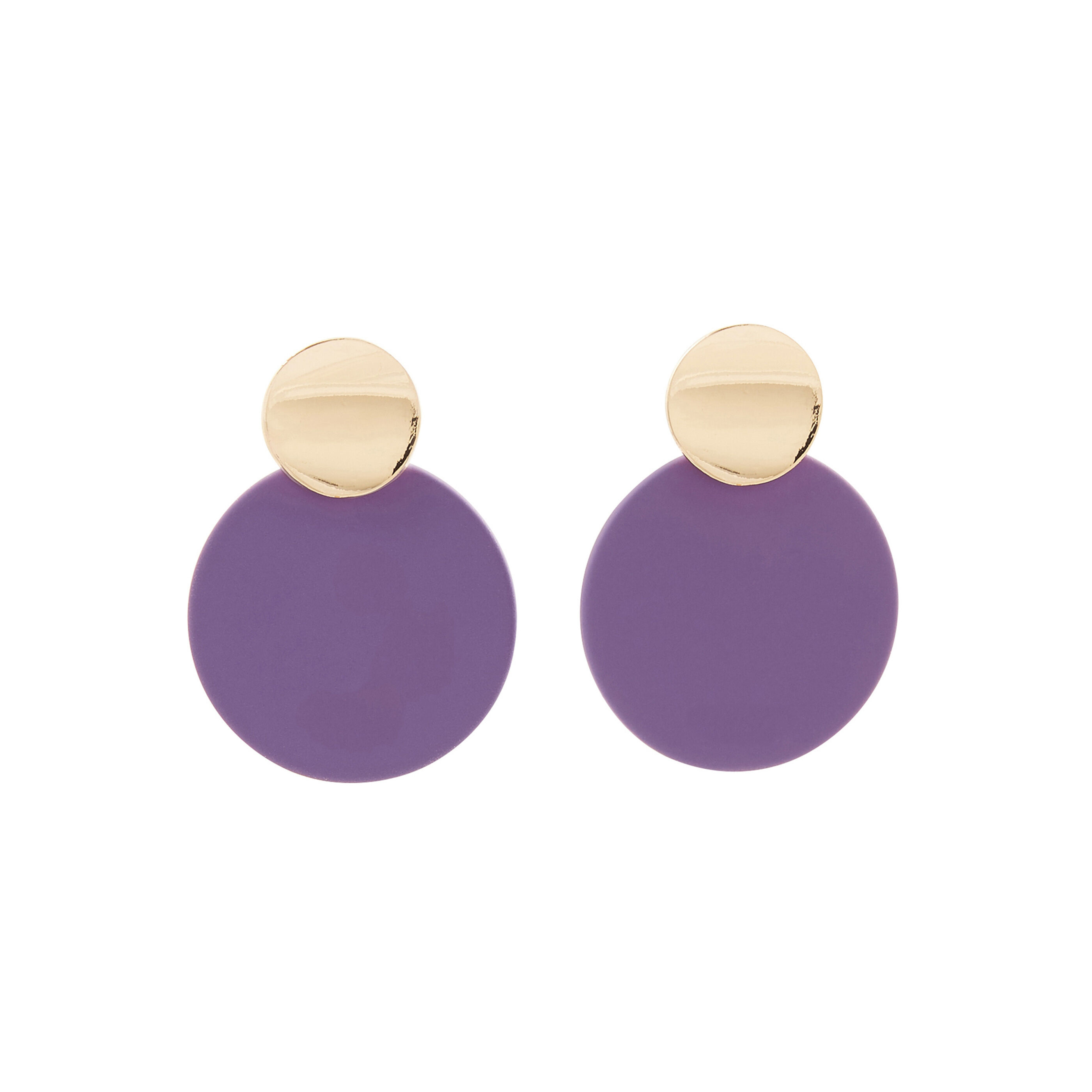 Boucles d'oreilles disques violets - BIJOUX