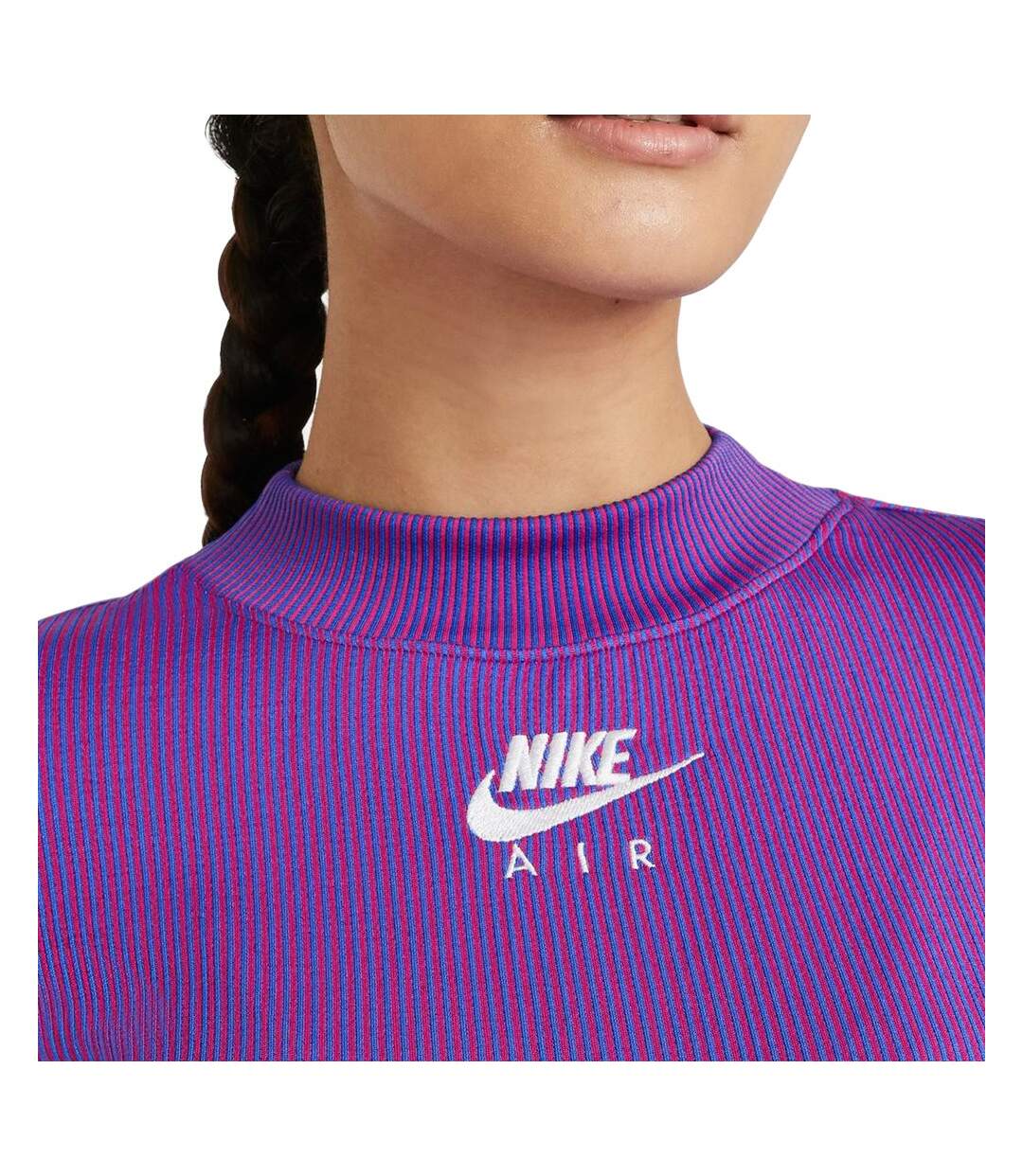 T-shirt Bleu/Rouge Femme Nike Air Mock
