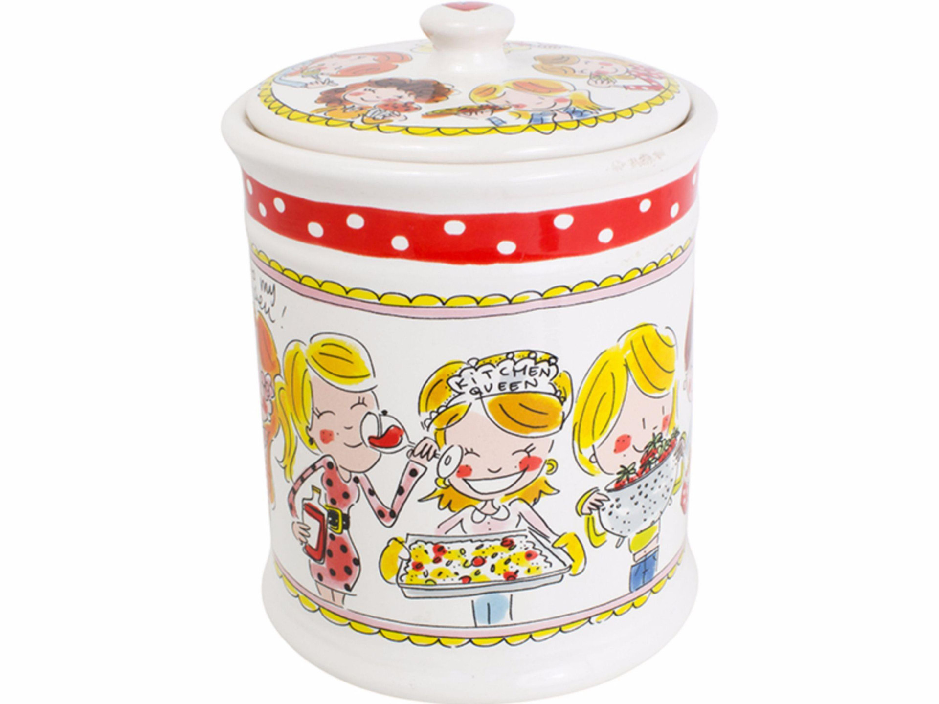Voorraadpot rond 22.5 cm Rode Rand