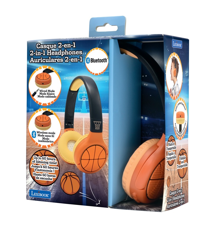 Lexibook - 2-i-1 Basketball Bluetooth-hovedtelefoner