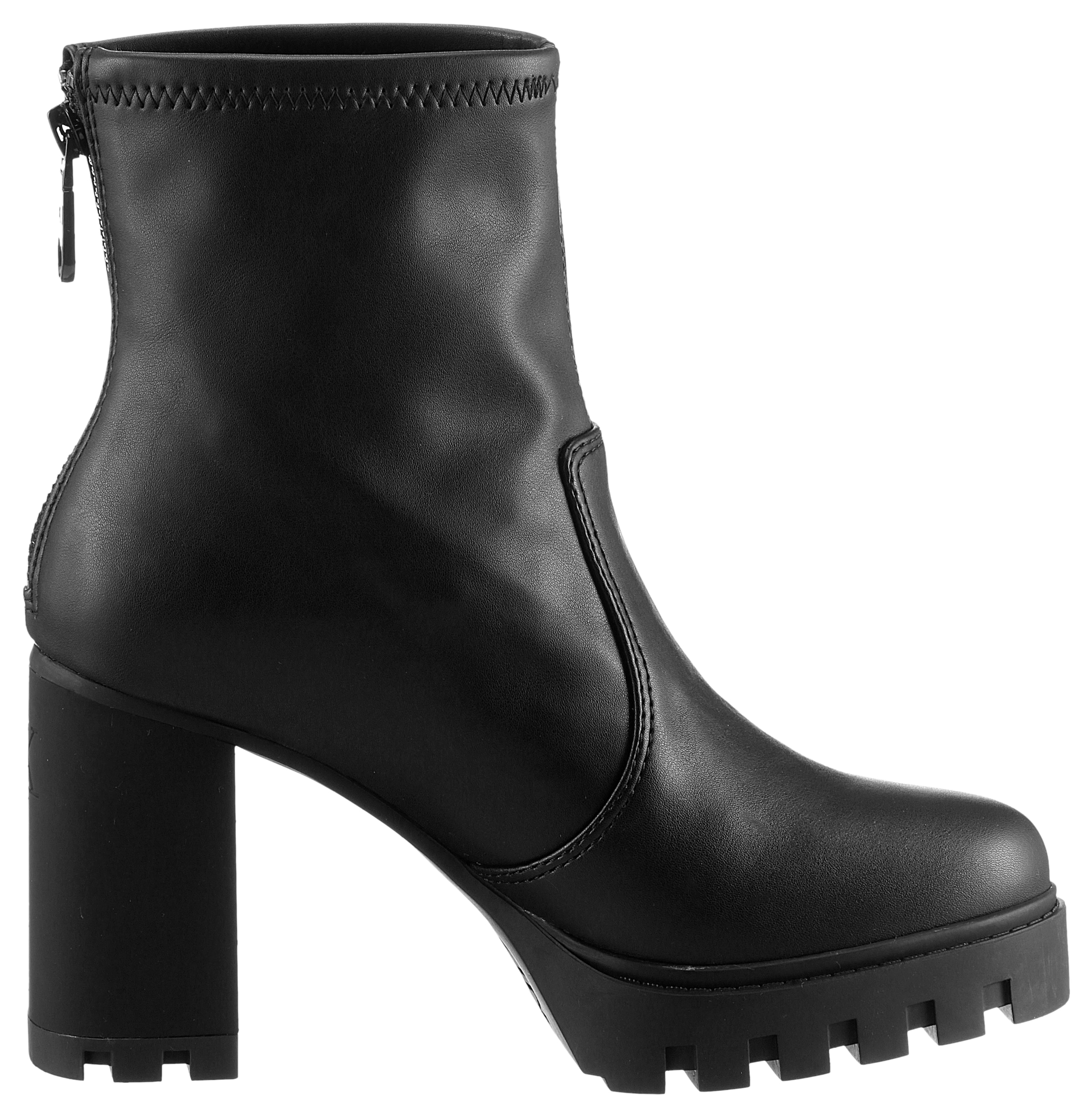 Calvin Klein Jeans High-Heel-Stiefelette »HEEL PLATFORM ZIP BOOT MG NAPPA«  , Ankleboots, Stiefelette, Blockabsatz, mit Fersen-Reissverschluss