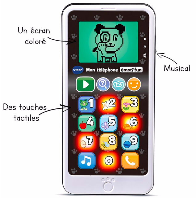JEUX DE MÉMOIRE MON TÉLÉPHONE ÉMOTI'FUN - Ecru