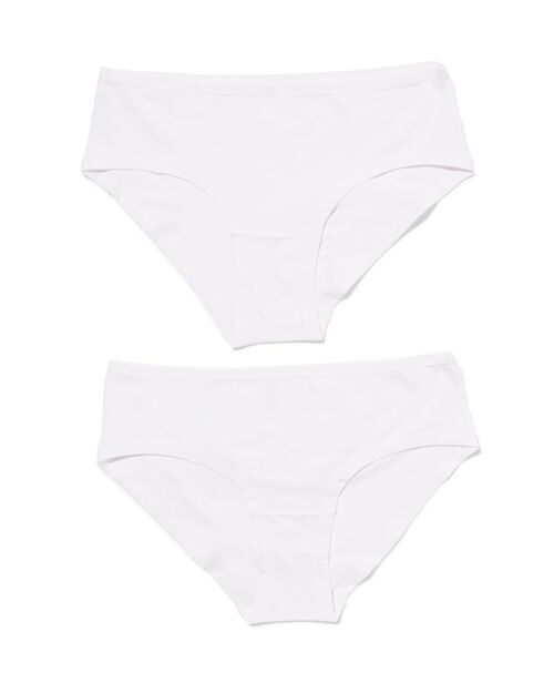 2 hipsters femme coton stretch blanc