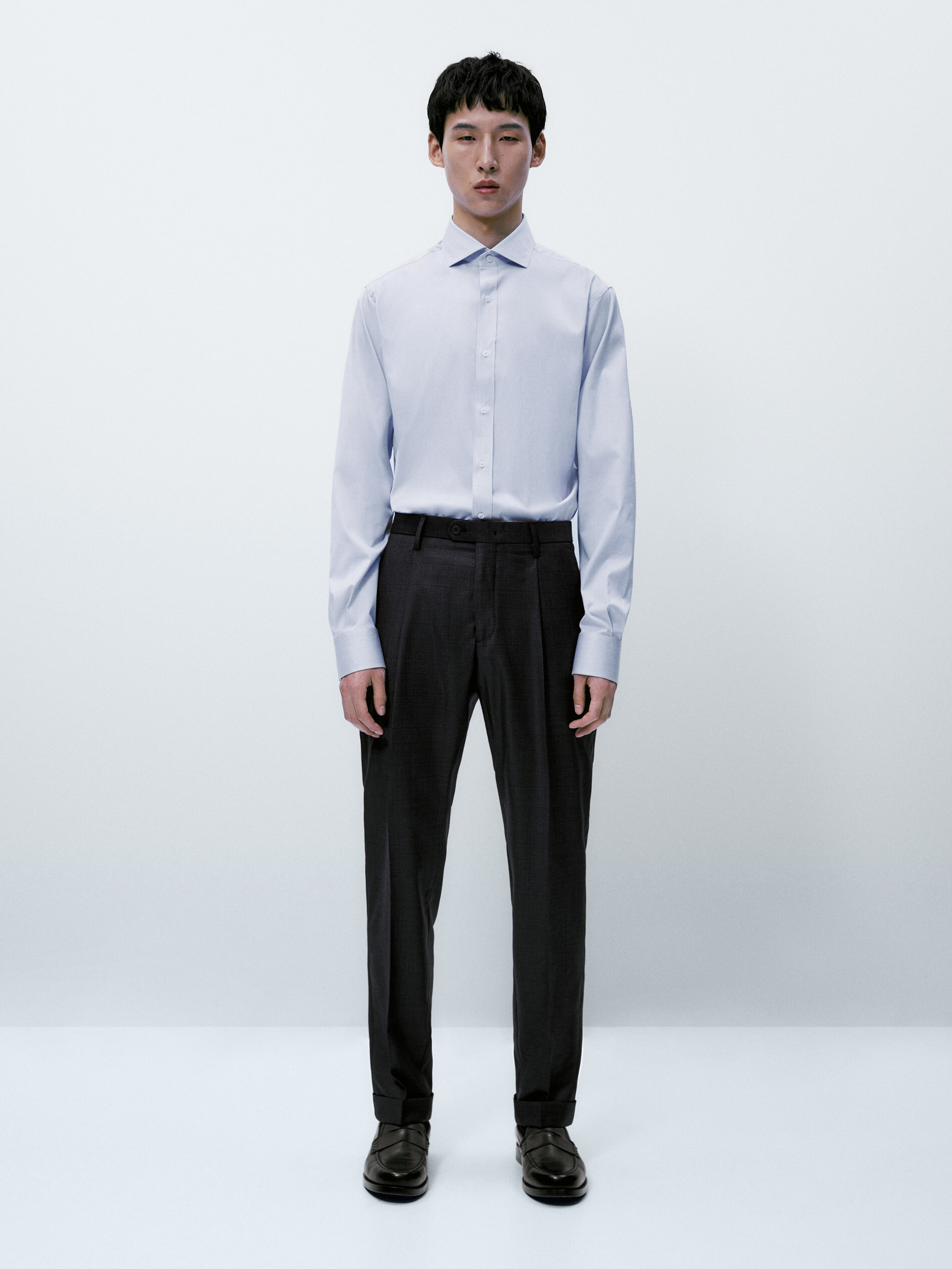 Camisa Rayas slim fit stretch - AZUL MARINHO