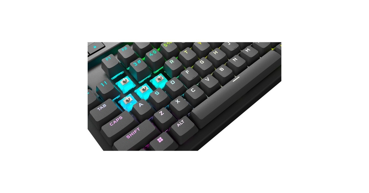 CorsairK70 MAX RGB, gaming toetsenbord  (Zwart, US lay-out, Corsair MGX, RGB leds, PBT double-shot)