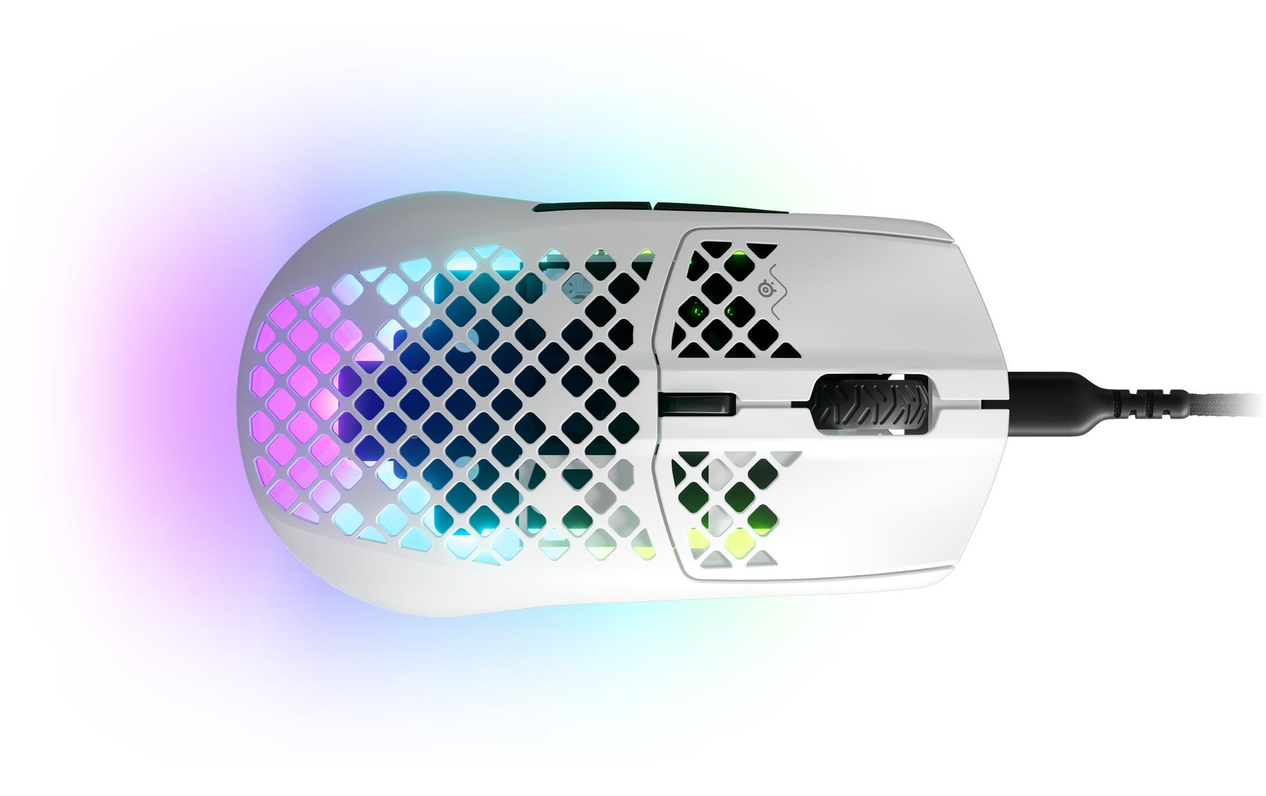 Gaming-Maus Aerox 3 WeissErgonomische Gaming-Mouse mit RGB-Beleuchtung