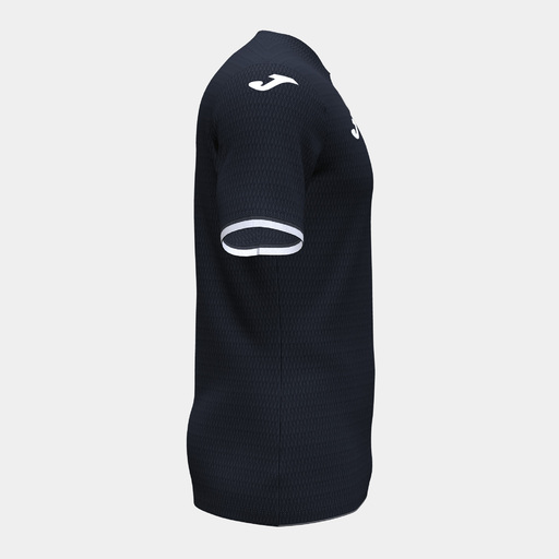 Camiseta Joma Toletum IV de manga curta, preta e branca.