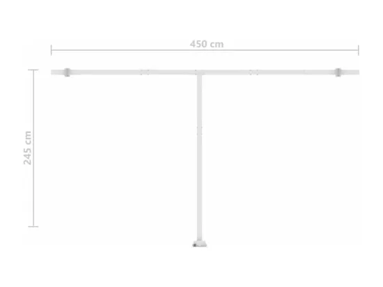 Auvent automatique capteur de vent/LED 500x300 cm Bleu et blanc