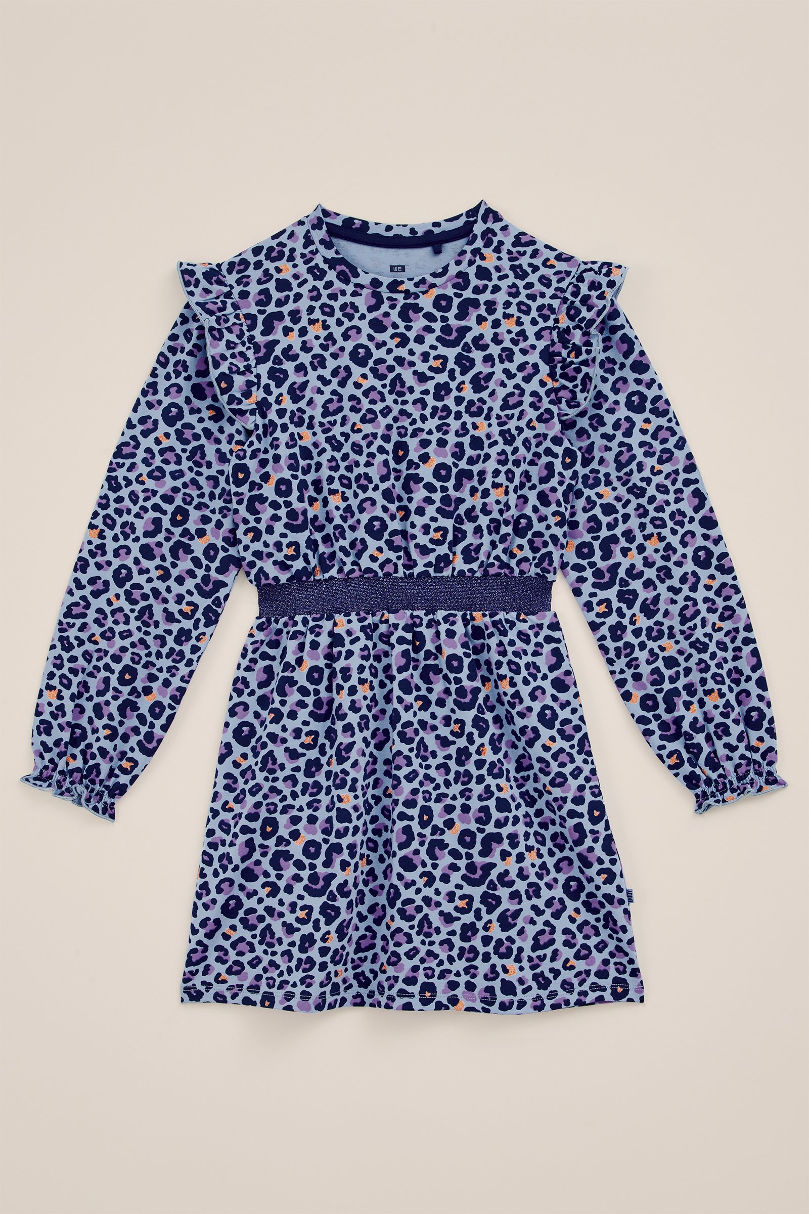 Meisjes jurk met dessin WE Fashion Lichtblauw