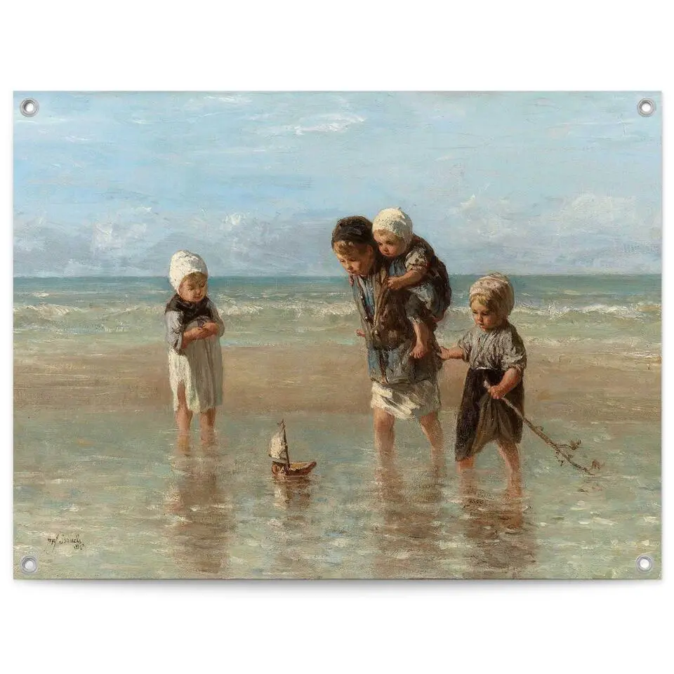 Tuinposter Israëls Kinderen der Zee - 60x80cm - Beige