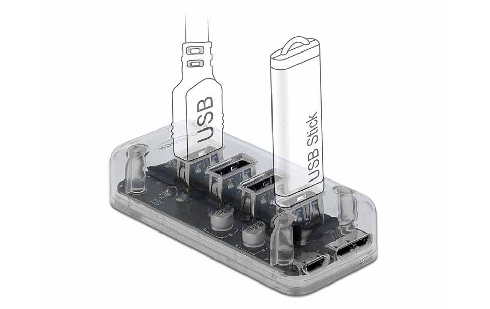 USB-Hub 64087 USB 3.0 - 4x Typ-A4-Port-USB-Hub