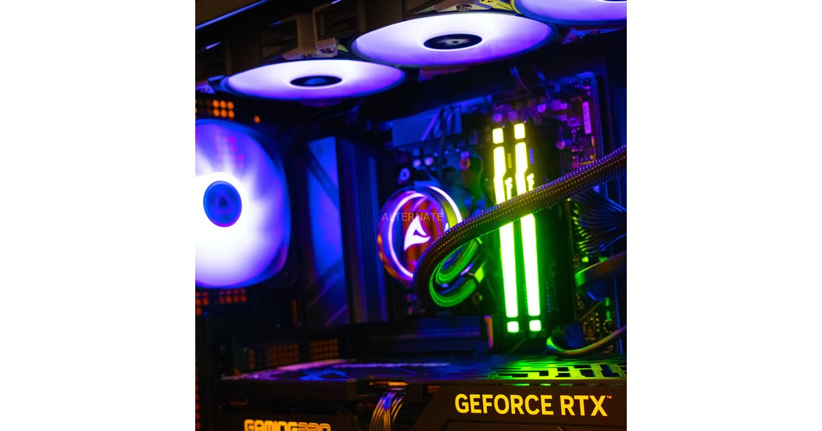 ALTERNATEThunderstorm Pro Ryzen 7 5070 Ti Limited Edition gaming pc  (Zwart | R7 9800X3D | RTX 5070 Ti | 32 GB | 2 TB SSD)