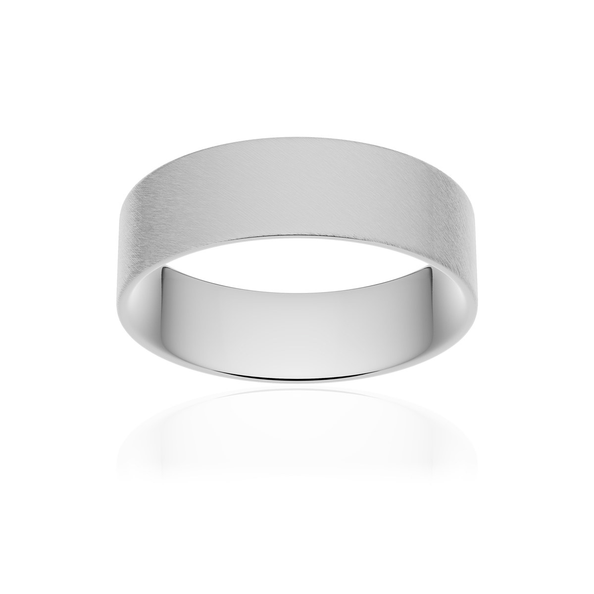 Alliance platine 950 givré ruban plat confort 6 mm