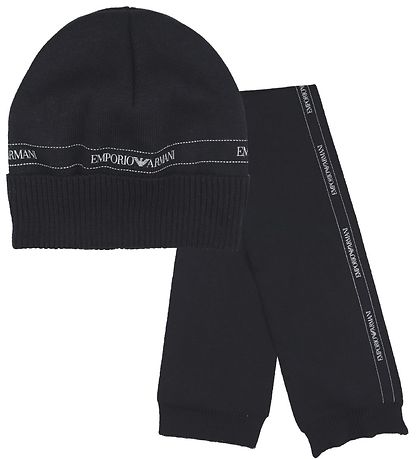 Emporio Armani Gave?ske - Hue/Halst?rkl?de - Uld/Bomuld - Sort