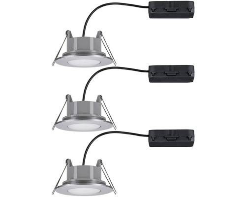 LED inbouwspots set IP65 3x5W 3x400 lm 2700-6500K Ø 9/6,8 cm chroom/mat Kleurtemperatuur regelbaar via wandschakelaar 230V
