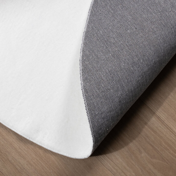Rond laagpolig vloerkleed - Cozy Wit