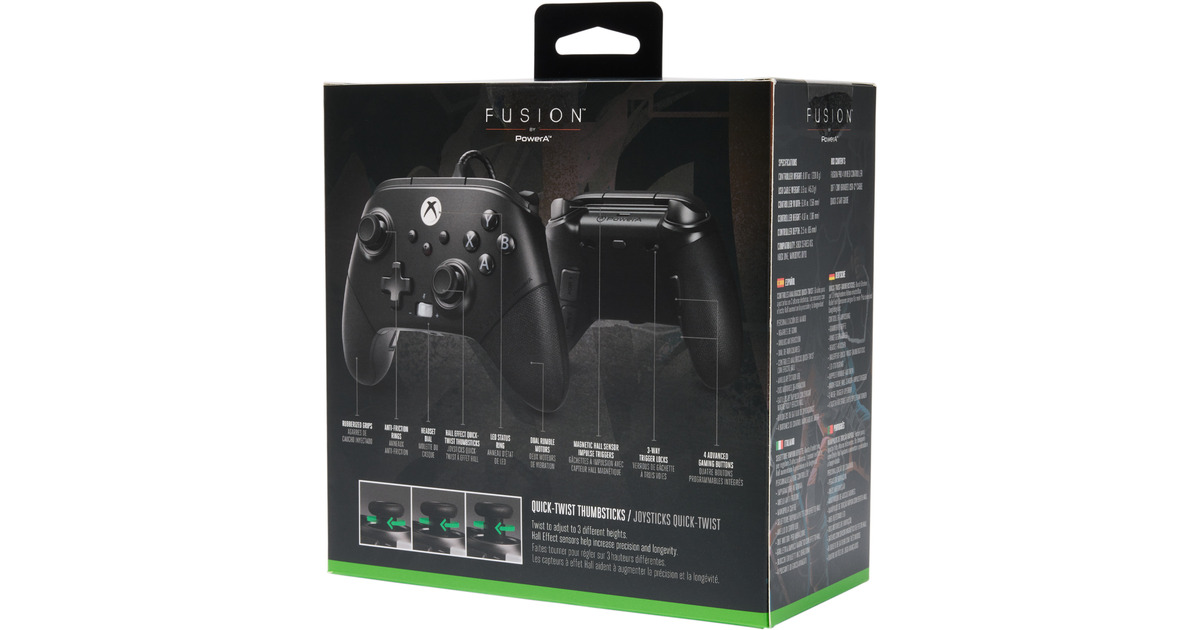 PowerAXbox Wired Controller FusionPro 4  (Zwart, Xbox Series X|S, Xbox One, Windows)