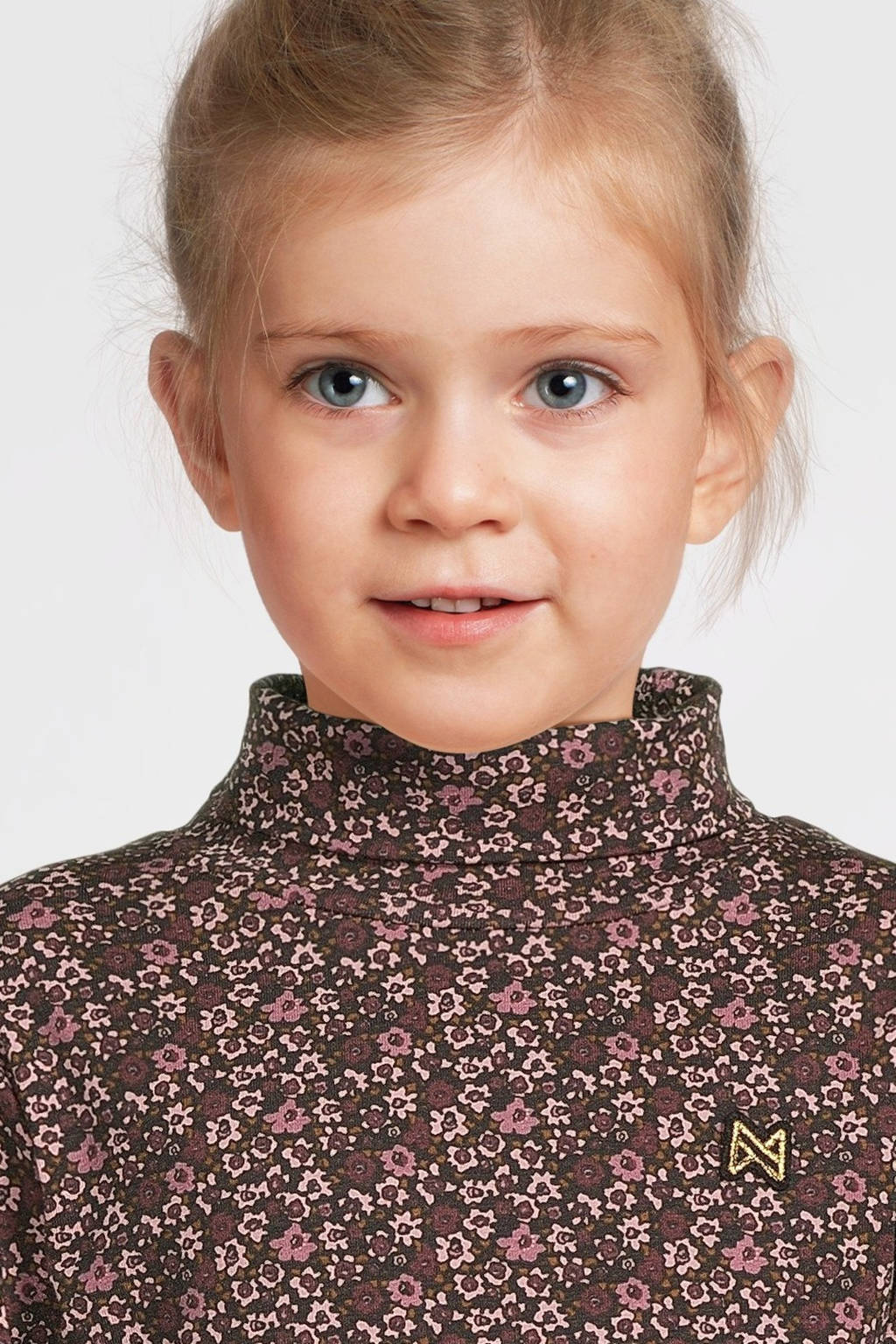 Koko Noko longsleeve met all over print bruin/roze/lichtroze