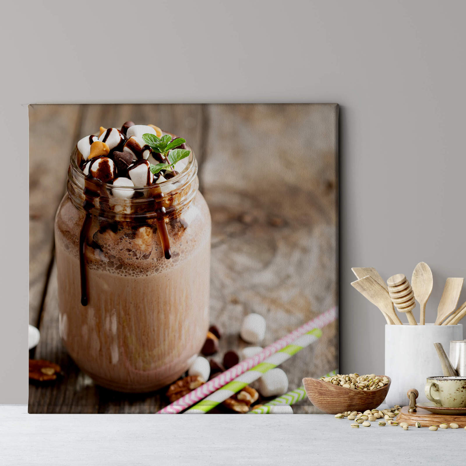 Leinwandbild MILKSHAKE - braun - 50x50 cm