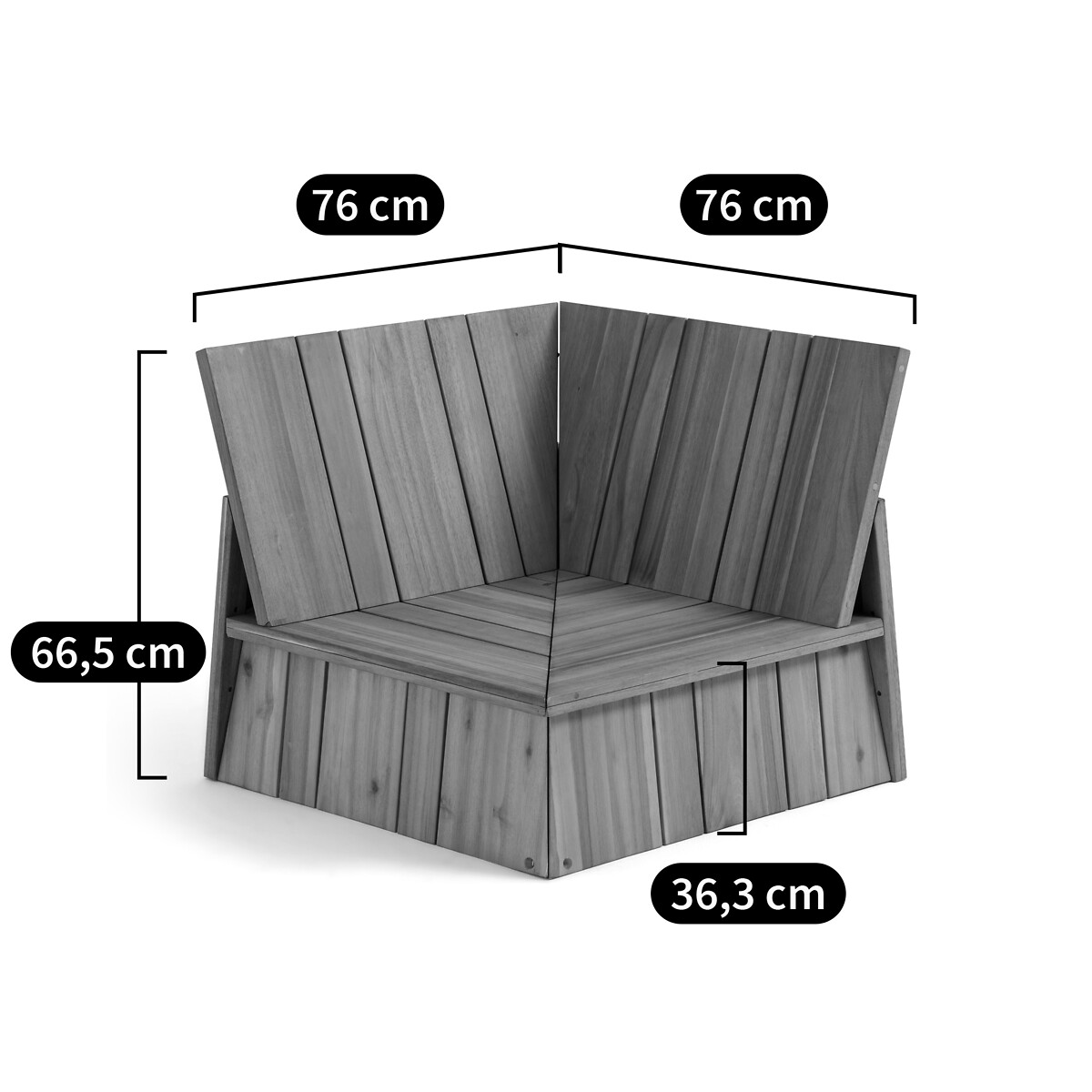 LA REDOUTE INTERIEURS<br>Sofá de canto para exterior, acácia, Bruto