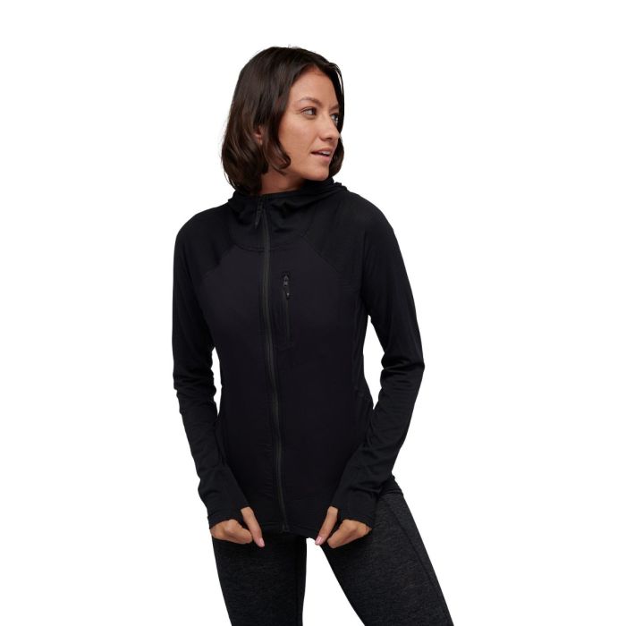 Black Diamond Dame Trøjer Coefficient LT Hybrid Hoody Sort