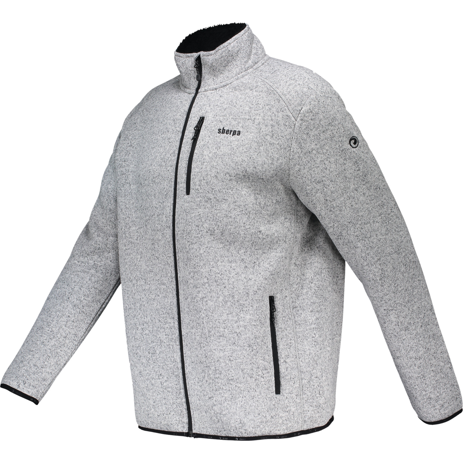 Sherpa Herren-Strickfleecejacke Kabeli S, hellgrau
