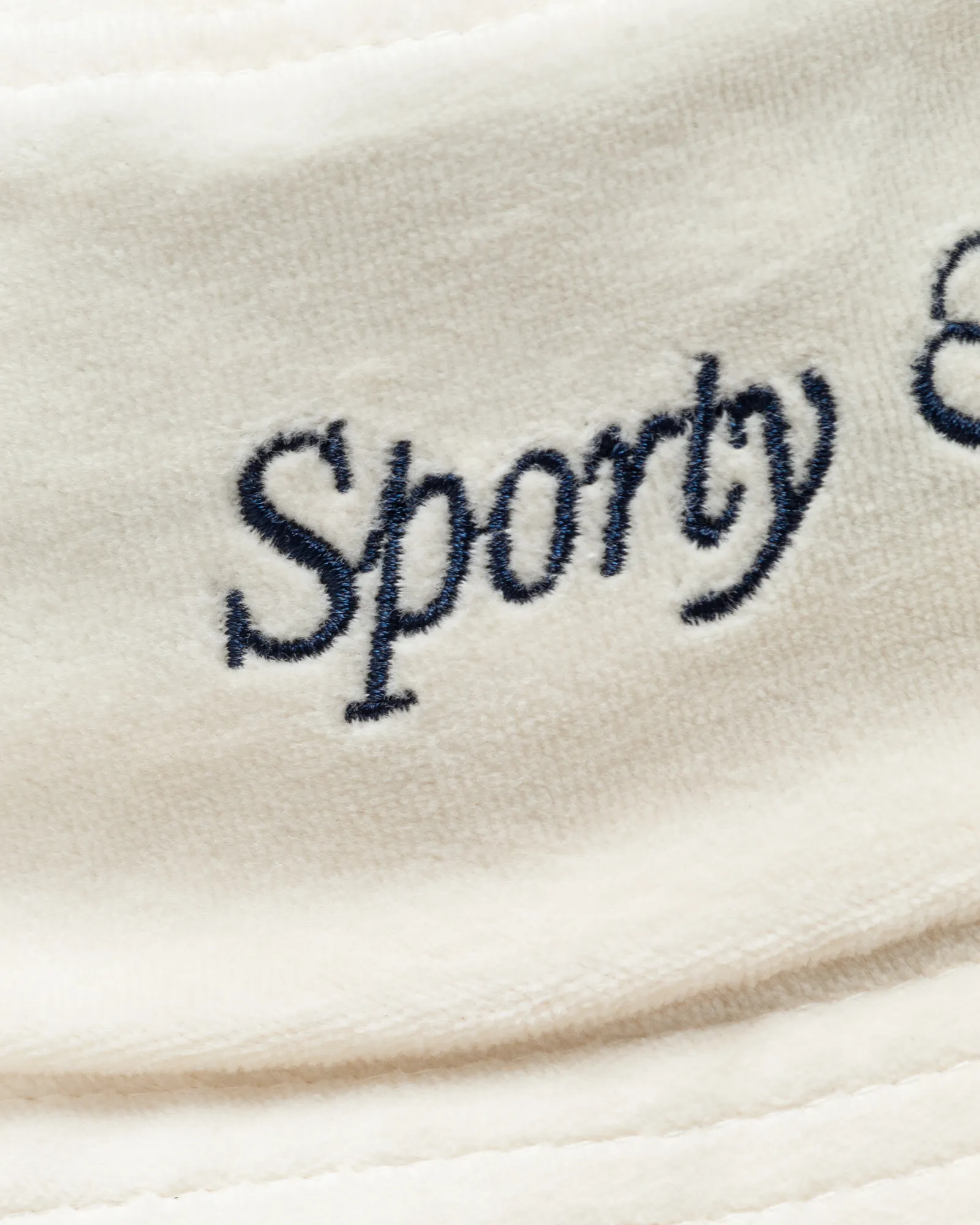 Sporty & Rich Italic Logo Embroidered Velour Bucket Hat