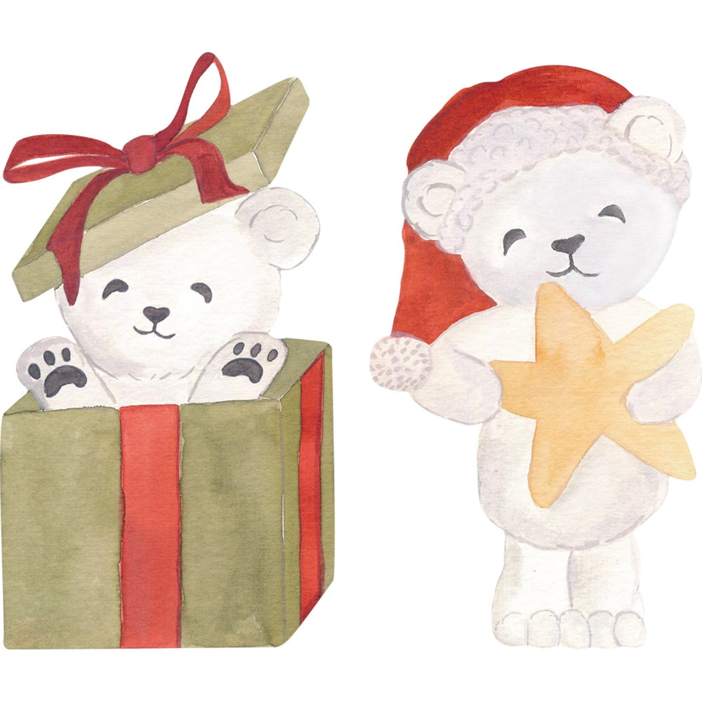 Køb That's Mine White Wallsticker Santa Bears