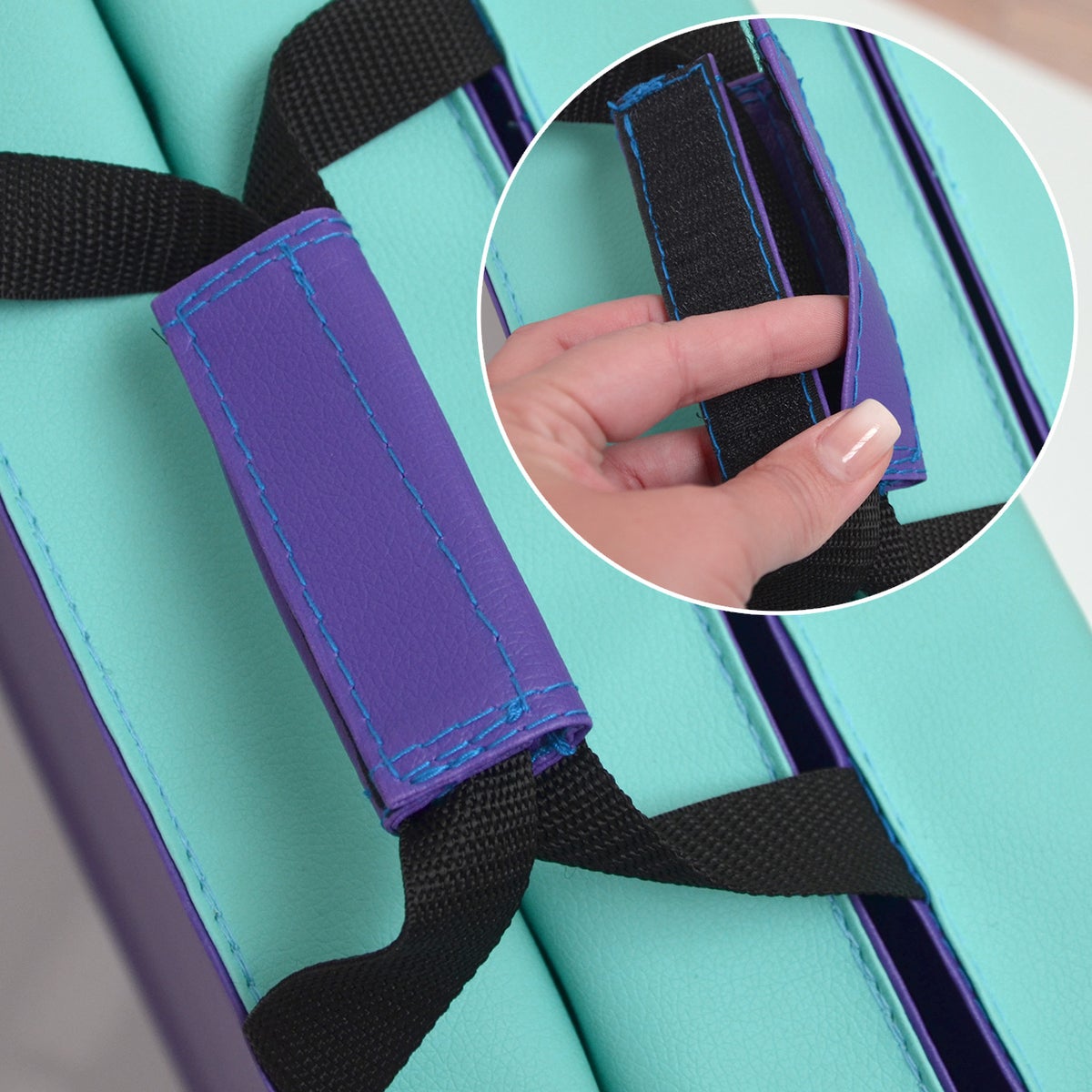 180x60 Opvouwbare Gymnastiekmat - 5cm Dikke Oefenmat Mint Aubergine