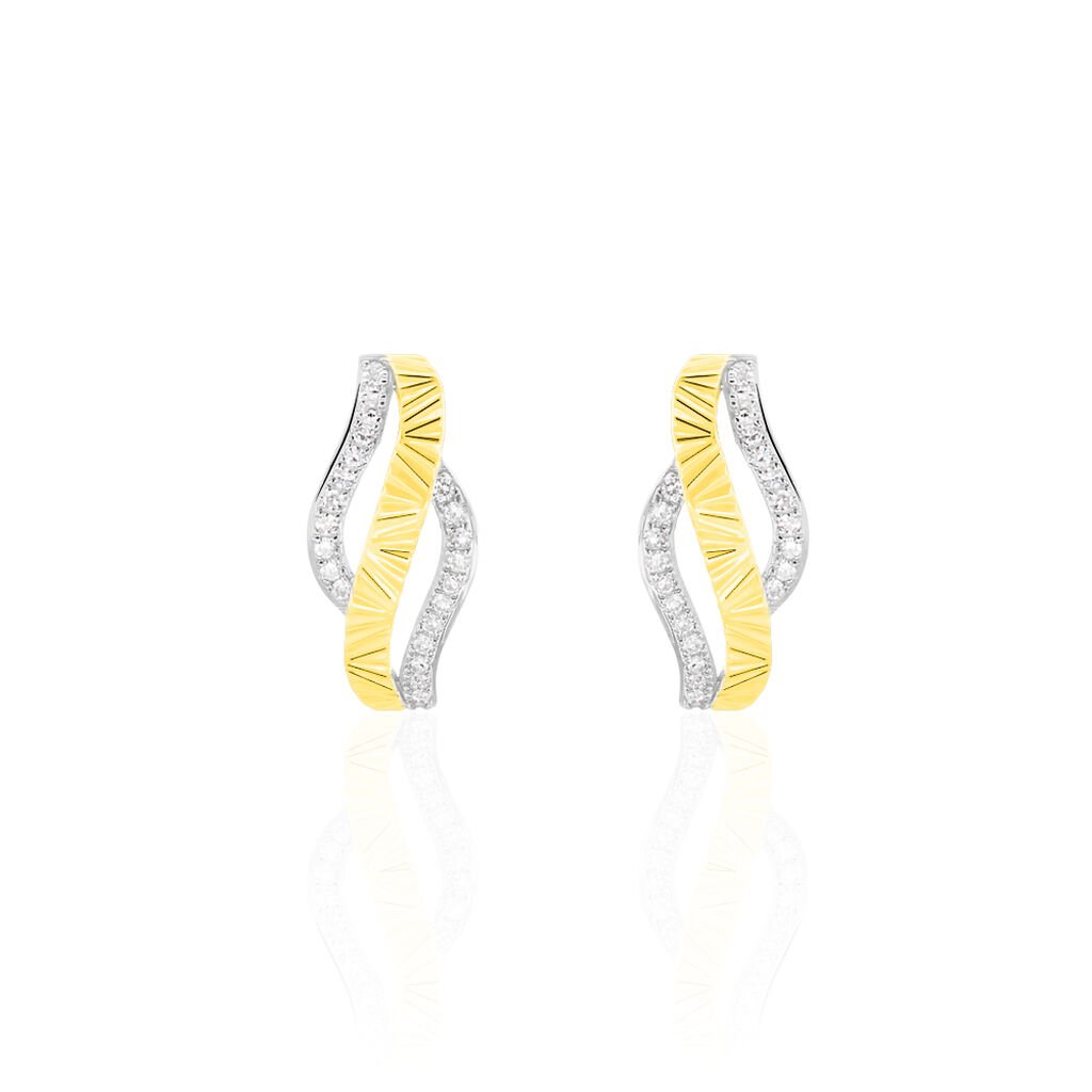 Boucles D'oreilles Puces Bathilde Or Jaune Diamant