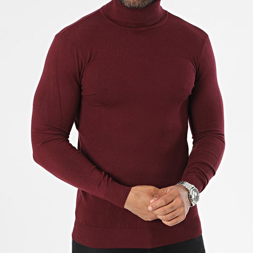 Pull Col Roulé Bordeaux