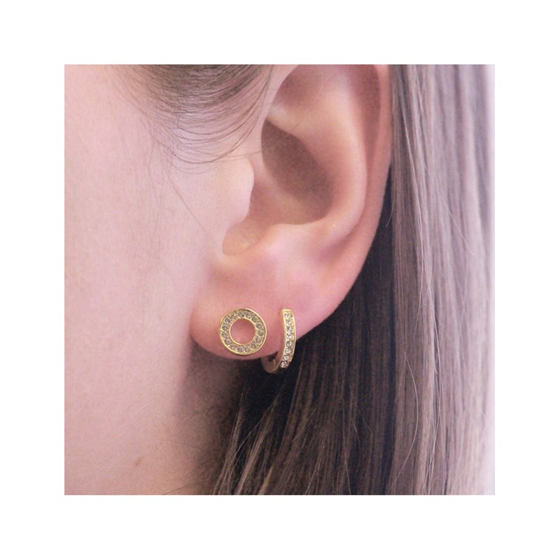 Boucles d'oreilles Ophir - Doré et Cristal
