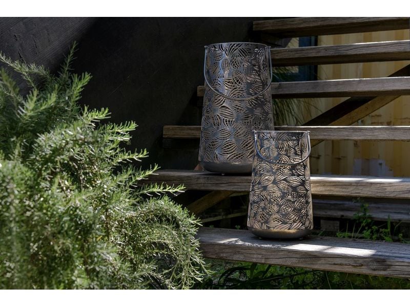 STT Solar Antic Lantern Flora Grey Dekolicht zum Aufstellen oder Aufhängen