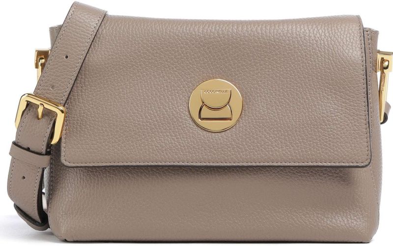 Coccinelle - Liya - Schoudertas - Warm Taupe - 24 cm - Leer