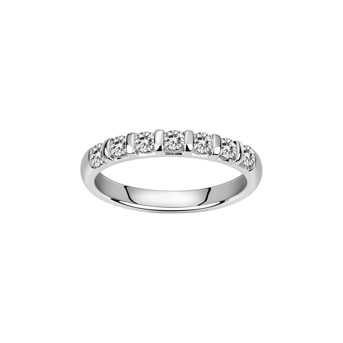 Alliance en Argent avec oxyde de zirconium blanc