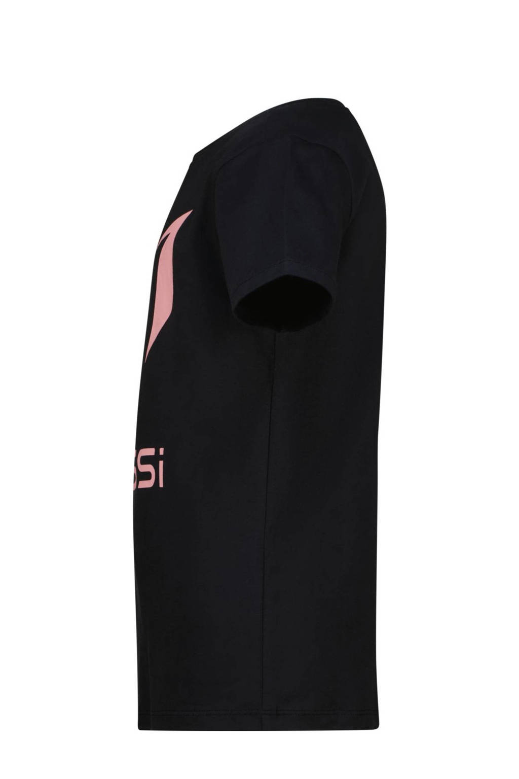 Messi T-shirt Miassi met logo zwart/lichtroze